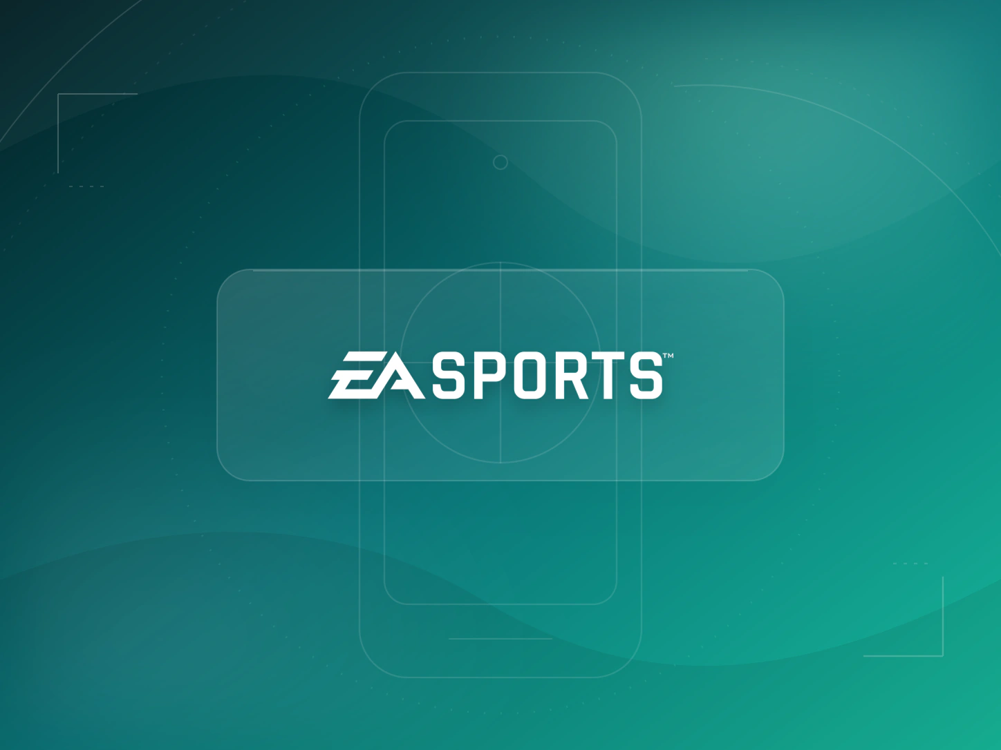 Portada abstracta de EA Sports — Activaciones de EA SPORTS FC Mobile con creadores, con el logotipo de EA SPORTS.