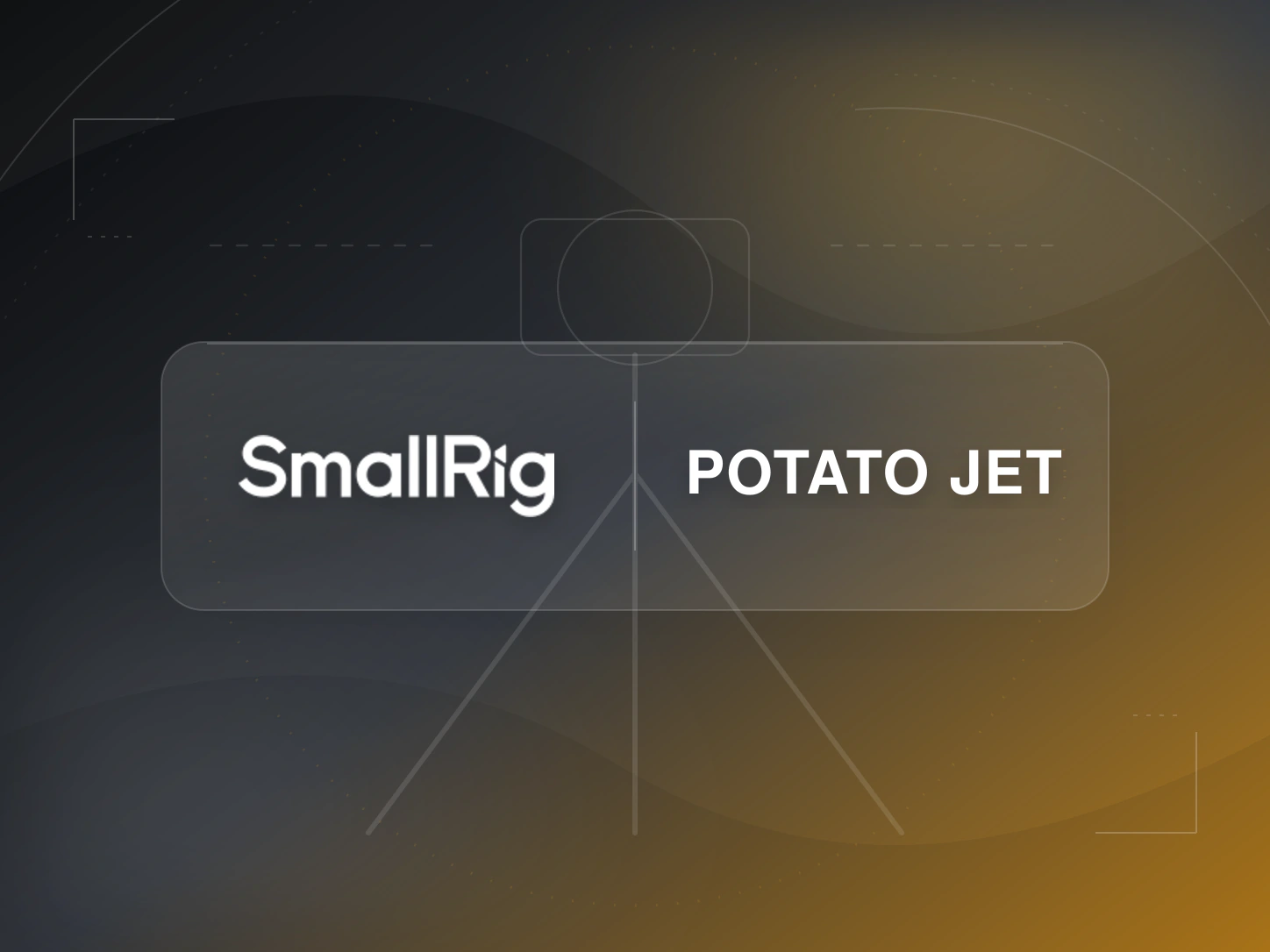 Portada abstracta de SmallRig x Potato Jet — Tribex Pro Monopod, con los logotipos de SmallRig y Potato Jet.