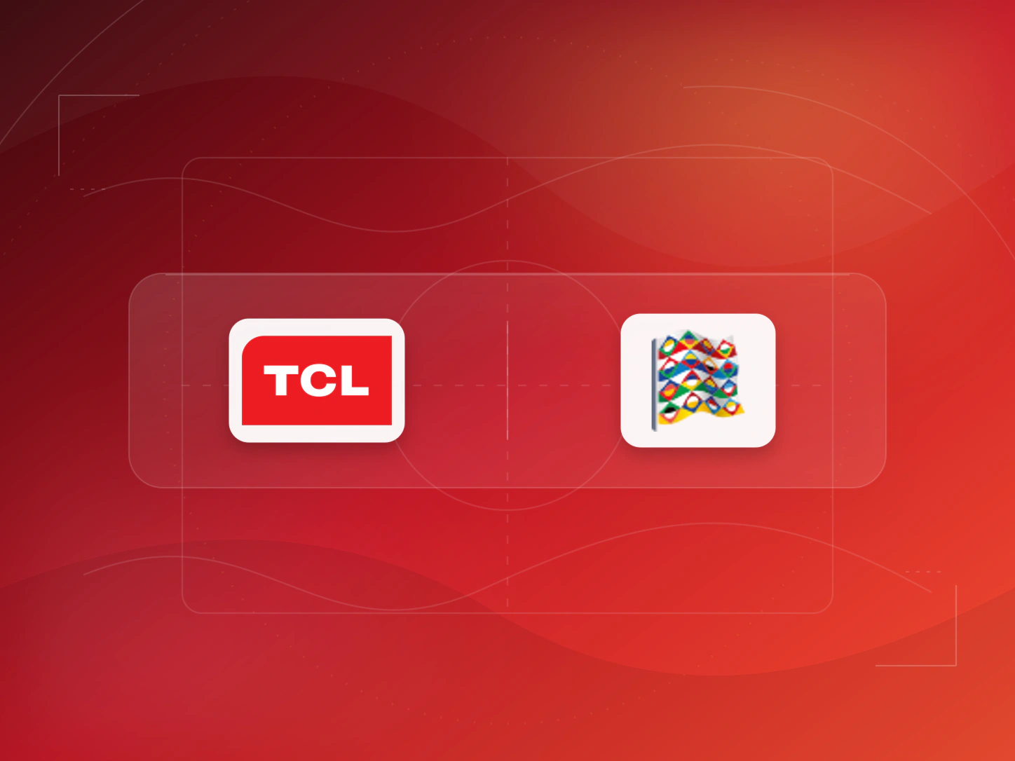 Portada abstracta de TCL x UEFA Nations League — Piensa a lo grande, con los logotipos de TCL y UEFA Nations League.